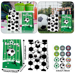 Bolsas de Regalo de Papel Kraft para Fiestas de Fútbol con Pegatinas, Bolsas de Regalo con Temática de Fútbol para el Día del Partido, Eventos de Equipo, Bolsas para Dulces - Product Image 5