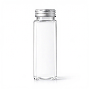 Pot carré en plastique PET de 500 ml avec couvercle à vis en aluminium, emballage de boissons en gros, OEM, provenance Vietnam - Product Image 1