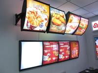 Boîte à lumière led en carton kfc, boîte à lumière pour publicité lumineuse de restaurant, cadre de panneau de menu publicitaire