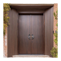 Porte d'entrée extérieure en aluminium de style minimaliste et luxueux à double ouverture pour maison et hôtel