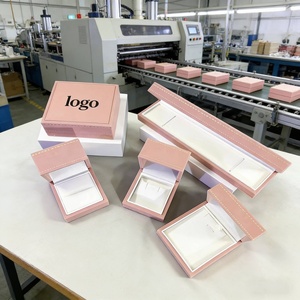 Pink Velvet Jewelry <b>Box</b> for <b>Ring</b> Necklace Rigid Rectangle Jewelry <b>Box</b> with Side Gold Stamping Mother's Day Gift Packaging - Product Image 1