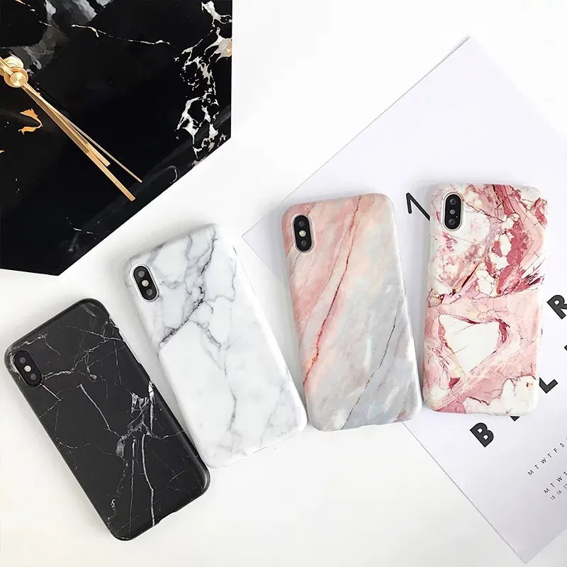 Imd Marble Stone Gel Case for Apple iPhone 12 11 Pro Max 7 Mini 6s 6 8 Plus 5 5s SE X 10 XR XS Max Cases Black White phone Case