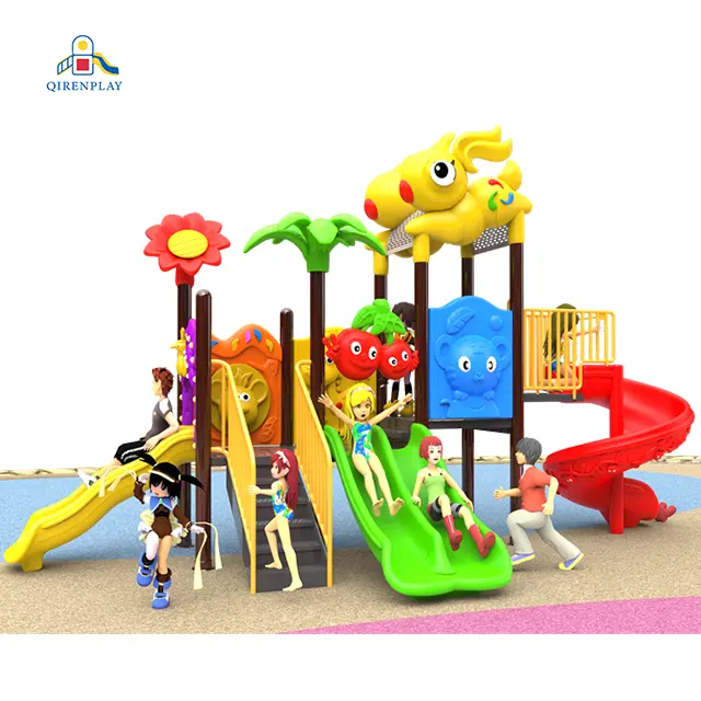 高品質の魅力的な子供用屋外ガーデン遊び場スライド商業用屋外遊び場機器