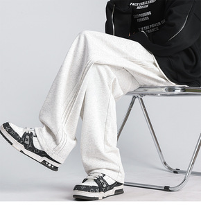 Pantaloni Sportivi <span class=keywords><strong>Casual</strong></span> da Uomo di Alta Qualità, Taglio Dritto con Coulisse, Vita Media, Tessuto Pesante, Vendita all'Ingrosso - Product Image 1