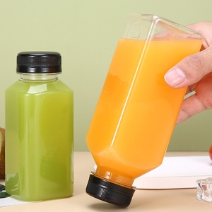 Chai nhựa vuông 350ml (<span class=keywords><strong>12</strong></span> <span class=keywords><strong>oz</strong></span>) mới, có nắp, trống, chất liệu PET, dùng để đựng nước ép, cà phê lạnh tự pha, sinh tố, sữa. - Product Image 3
