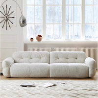 Canapé nuage style crème français, compact, convertible, inclinable, en tissu chenille, pour appartement, idéal pour la détente