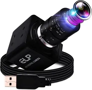 ELP Webcam Global Shutter, kamera komputer HD kecepatan tinggi AR0234 lensa varifokal Manual 1080P 90fps untuk PC, Laptop keamanan