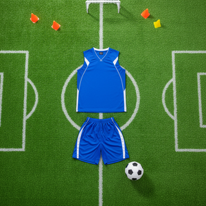 Ensembles de maillots de football décontractés unisexes pour bébés et tout-petits, 100% polyester, motifs unis - Product Image 3