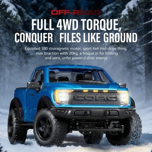 F150 랩터 1/12 4WD RTR RC 트럭 고속/저속 변속 듀얼 레이트 LED 라이트 타입-C 충전 오프로드 픽업 취미용 자동차 - Product Image 1
