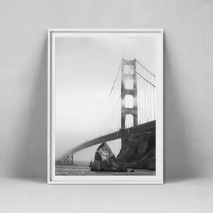 Golden Gate Bridge San Francisco Print Black White Modern Wall Art Canvas Painting for Home Decor Living room