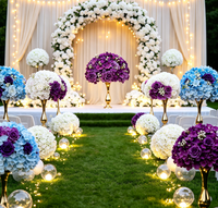 Luxuriöse Realistische Moderne Künstliche Seidenblumen-Kugel Langlebiges Blumen-Centerpiece für Hochzeitstisch-Dekoration