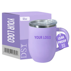 Elegante Taza de 12 oz con Forma de Huevo, Agarre Cómodo, Exterior de Plástico de Grado Alimenticio, Interior de Acero Inoxidable Resistente a la Corrosión - Product Image 1