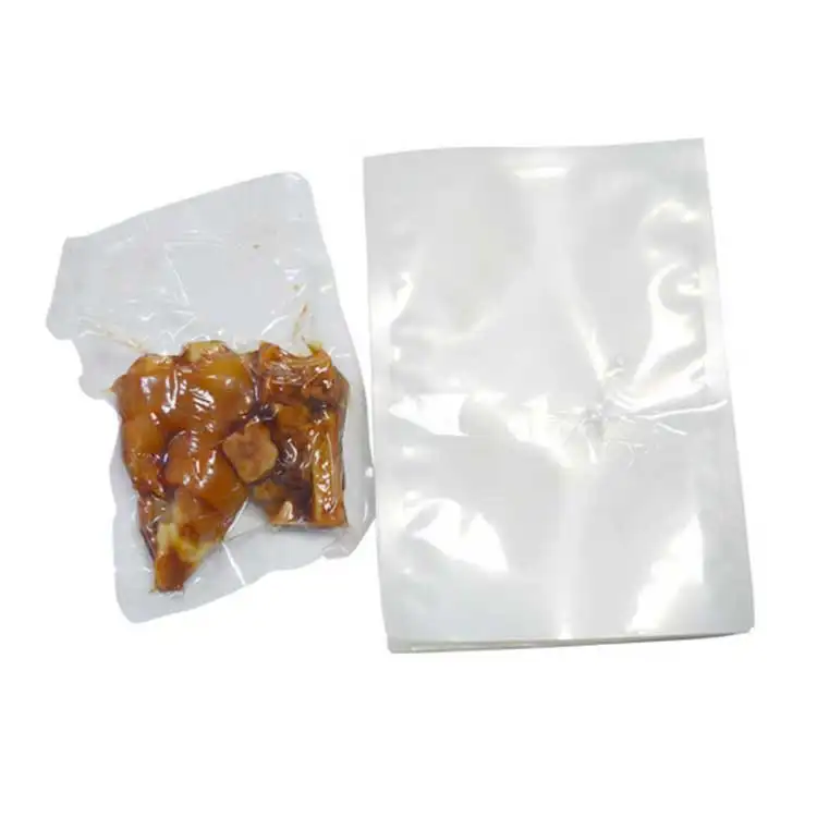 Op Maat Bedrukt Transparant 3 Zijden Afdichting Bevroren Food Grade Plastic Droge Voedselverpakking Vacuümzakken Retort Pouch