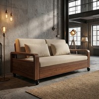 Canapé-lit pliable portable polyvalent et moderne avec structure en bois manufacturé, mousse à mémoire de forme écologique pour chambre d'amis, hôtel, salon
