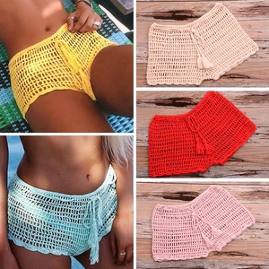 Aliexpress Maillot <span class=keywords><strong>de</strong></span> <span class=keywords><strong>bain</strong></span> <span class=keywords><strong>de</strong></span> plage tissé à la main pour femmes Commerce extérieur Style Ebay Wish Tie-Up Hollow-Out Boxer Shorts Vente en gros - Product Image 2
