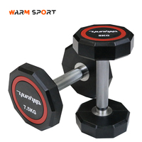 Logo Kustom CPU Coated Anti-Roll Dumbbell 10-Sisi 2.5-70KG untuk Importir Gym ISO9001 OEM/ODM