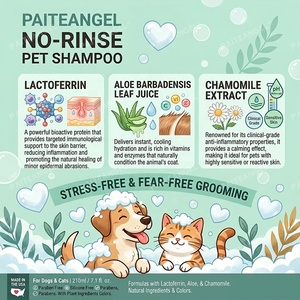 Champú en Espuma para Mascotas sin Agua, sin Enjuague, Baño Seco para Perros y Gatos, Extractos <span class=keywords><strong>de</strong></span> Plantas, GMP, OEM - Product Image 3