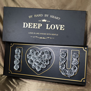 Boîte de cadeaux de la Saint-Valentin I LOVE YOU fleurs séchées décor eid Rosa Preservada Con Tallo Forever roses éternelles préservées - Product Image 6