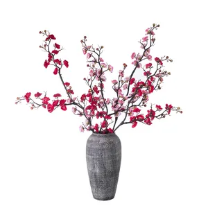 Beautiful Long Stem Peach Cherry Plum Blossom Artificial Flower Home Wedding Party Decorative Flowers & Wreaths Natural Touch