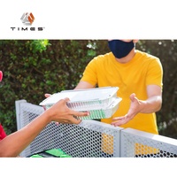 Récipient en papier d'aluminium personnalisé de 800ml avec couvercle pour emballage, casserole à emporter recyclable de cuisson
