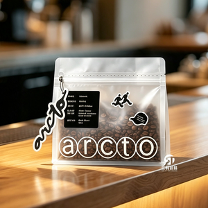 Custom Matte Coffee <b>Bean</b> Packaging <b>Bags</b> Laminated Plastic Eight Side Seal Pouches with Resealable Zipper Tear Notch Hang Hole fo - Product Image 5