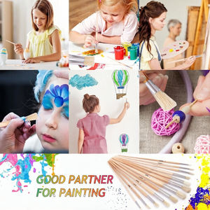 Juego de 12 pinceles de pelo de cerdo blanco con mango largo para líneas finas, detalles delicados y técnicas de trazo controlado - Product Image 6