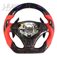 Volant de voiture en fibre de carbone forgée avec LED et cuir pour BMW E90 E91 E92 E93 E88 E82 E87 E36 M3