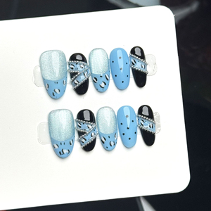 Faux Ongles à Presser Amande Rose Nude <span class=keywords><strong>D</strong></span>égradé de Luxe, Motif Fleur 3D, Perle, Strass, Goutte <span class=keywords><strong>d</strong></span>'Eau, Faits Main, OEM ODM, Vente en Gros - Product Image 2