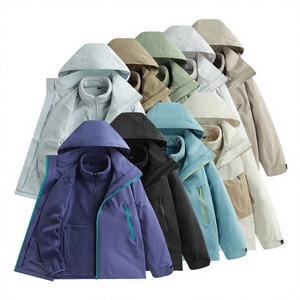 Nouvelle arrivée, veste coupe-vent à capuche unisexe, résistante à l'eau, coupe-vent, fermeture éclair, 100% polyester, écologique, sport de plein air - Product Image 4
