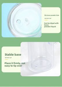 Nouvelle tasse en plastique créative de 20 oz avec poignée de voiture, tube d'aspiration et paillettes DIY - Product Image 4