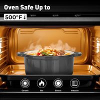Batterie de cuisine Geling antiadhésive grise à induction, en fonte, 7 pièces, du fabricant chinois – Vente chaude