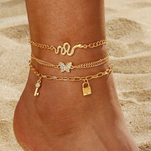 ZYO - Juego de Joyería de Tobillera Impermeable Estilo Boho para Mujer, Cadena Dorada con Corazón y Mariposa, Tobillera de Cristal con Piña y Corazón para la Playa - Product Image 6