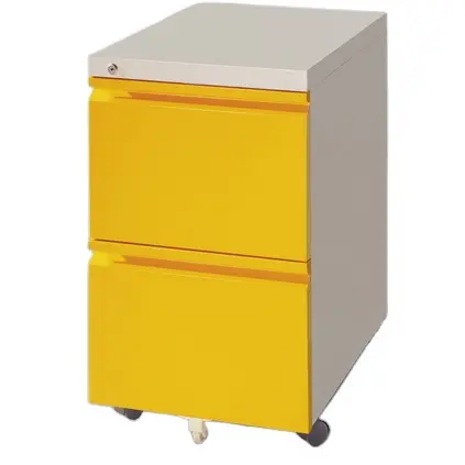 Color metal mobile cabinet with two file drawer