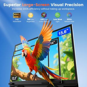 Nouvel Écran Portable pour Ordinateur Portable 2026, 15,6 pouces, 1080P IPS, Double Moniteur Ultra-Mince à Fixation par Pince, USB-C, pour Bureau et Voyage - Product Image 3