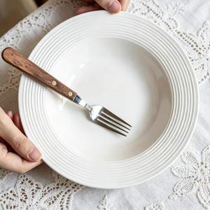 French Simple <b>Ceramic</b> Dinnerware Set Wholesale Pure Color Porcelain Straw Hat <b>Plates</b> and Bowls Set - Product Image 6