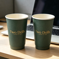 Duurzame, op maat gemaakte logo-dubbelwandige, lekvrije, anti-verbrandings, wegwerp papieren koffiebekers, food grade cafe bekers voor groothandel bulkbestellingen