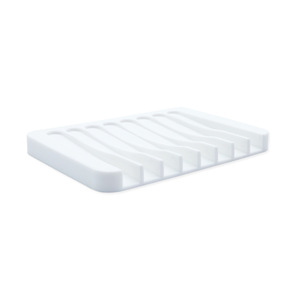 Customizable Logo Silicone Vertical Single-Layer With <b>Drain</b> Trough And Soap Box For <b>Bathroom</b> Storage And Cleaning - Product Image 1