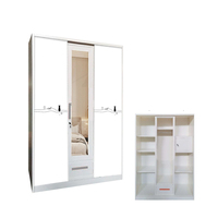 Armoire Moderne Pliable en Métal pour Chambre à Coucher, Armoire en Acier Économique avec Serrure à Came, Design Imprimé, Revêtement Écologique en Poudre, 3 Portes, Idéale pour Appartement