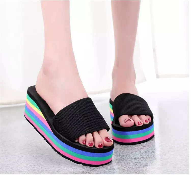 Elegante Slip On Square Round Toe Platform Panto letten mit High Heel Chunky Mule Platform Sandalen für Frauen