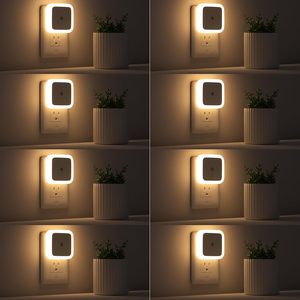 Factory Custom Logo Night <b>Light</b> Plug In Wall Dusk To Dawn Led Warm White Square <b>Sensor</b> Control 3000K Soft White <b>Light</b> - Product Image 2