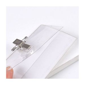 China Free Sample Plastic Name Tags with Pins Clear Plastic <b>ID</b> Tag <b>Holder</b> Horizontal <b>ID</b> Card <b>Holder</b> - Product Image 3