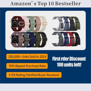 Sang trọng vải nylon thoáng khí có thể điều chỉnh dây đeo Clasp triển khai cho đồng hồ trở lại vị trí trong Cam/Trắng/Hồng - Product Image 4