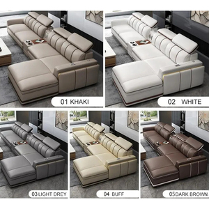 Sofa Kulit Asli Hemat Ruang, Sofa Bed Lipat Multifungsi, Set Sofa Ruang Tamu, Furnitur Kulit - Product Image 4