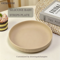 Assiettes en silicone pour bébé de haute qualité en gros, assiettes à ventouse pour tout-petits, assiettes pliables en silicone pour bébé, assiettes de voyage pour tout-petits