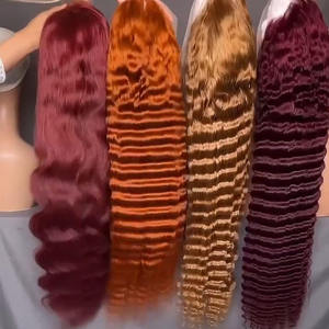 Raw Cambodian 13X6 HD Lace Frontal <strong>Wigs</strong> 250% Density Curly Deep Wave 30 Inch Cuticle Aligned Brazilian Raw Virgin <strong>Human</strong> Hair <strong>Wig</strong> - Product Image 1