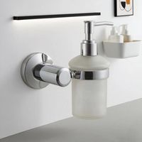 Distributeur de savon de luxe en alliage de zinc et métal, qualité hôtelière, avec bouteille en verre rechargeable et distributeur de savon liquide moussant de luxe pour les mains