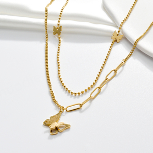 Collar de Lujo con Colgante de Corazón de Acero Inoxidable Chapado en Oro de 18k, Resistente al Agua, para Mujer - Product Image 5