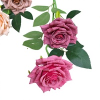 Promo! Bunga Mawar Artificial Tangkai Panjang 48cm, Mawar Palsu Realistis untuk Hadiah Valentine, Dekorasi Pernikahan