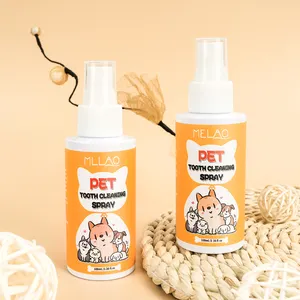 Ambientador de aliento para perros OEM Pet Teeth Spray Natural, limpieza Dental para gatos y perros, objetivos de sarro y placa, Spray Dental para perros