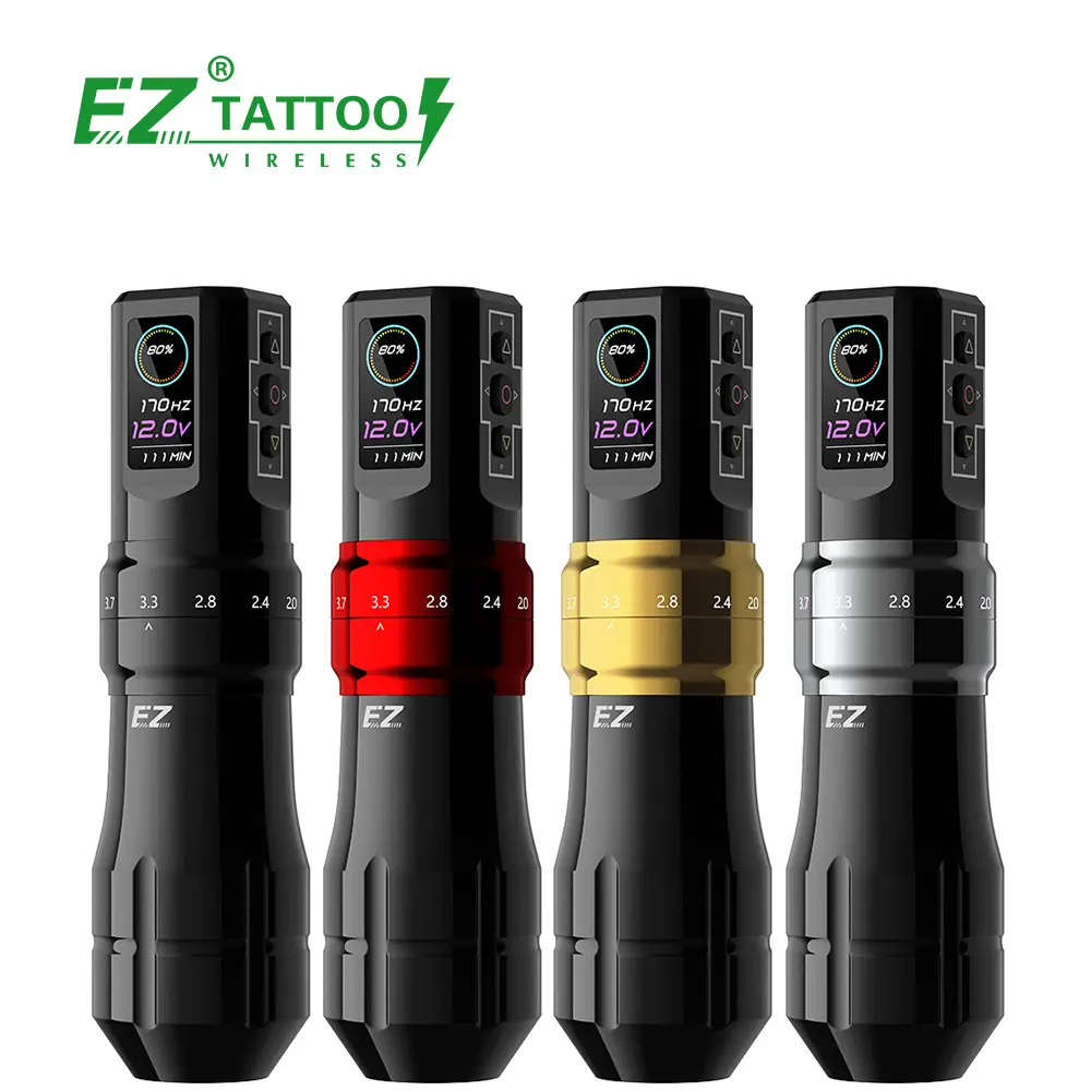 Wholesale EZ Tattoo P3 PRO Big Glossy Finish grip permanent Wireless Tattoo pen machine with Adjustable Stroke and APP Function